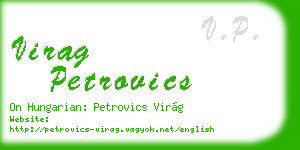 virag petrovics business card